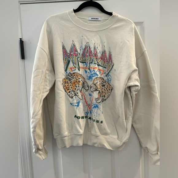 DAYDREAMER def leppard adrenalize bf crew sweatshirt stone vintage small - Picture 4 of 8